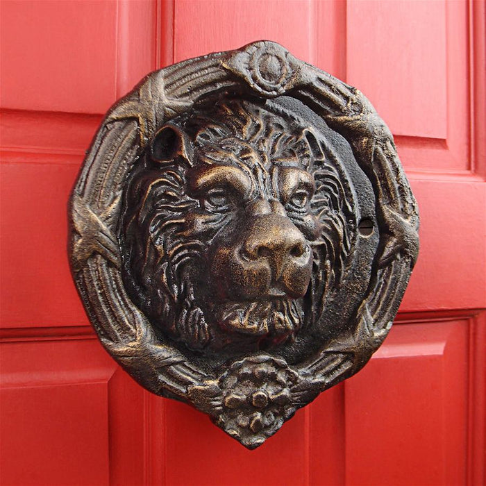 PRIDE OF LIONS CAST IRON DOOR KNOCKER