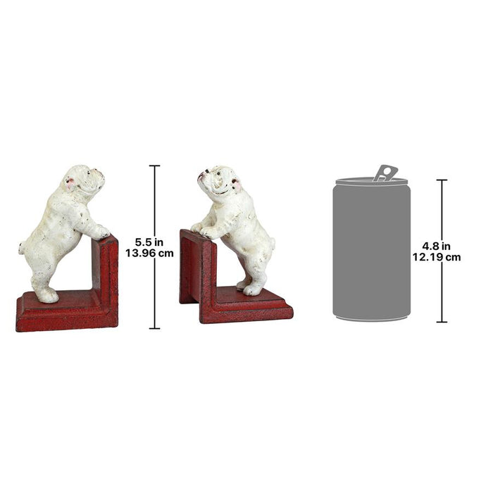 OVER THE FENCE BULLDOG BOOKEND SET