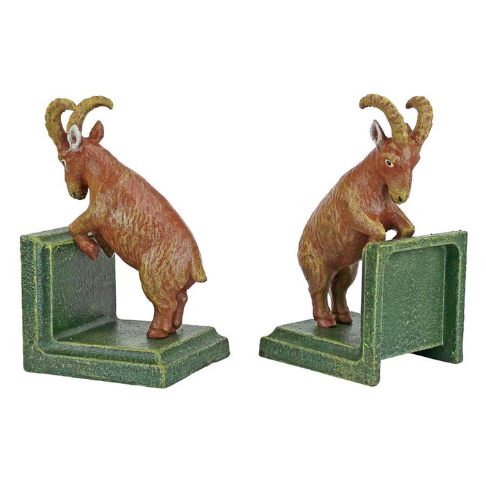 BILLY GOAT CAST IRON BOOKENDS SET
