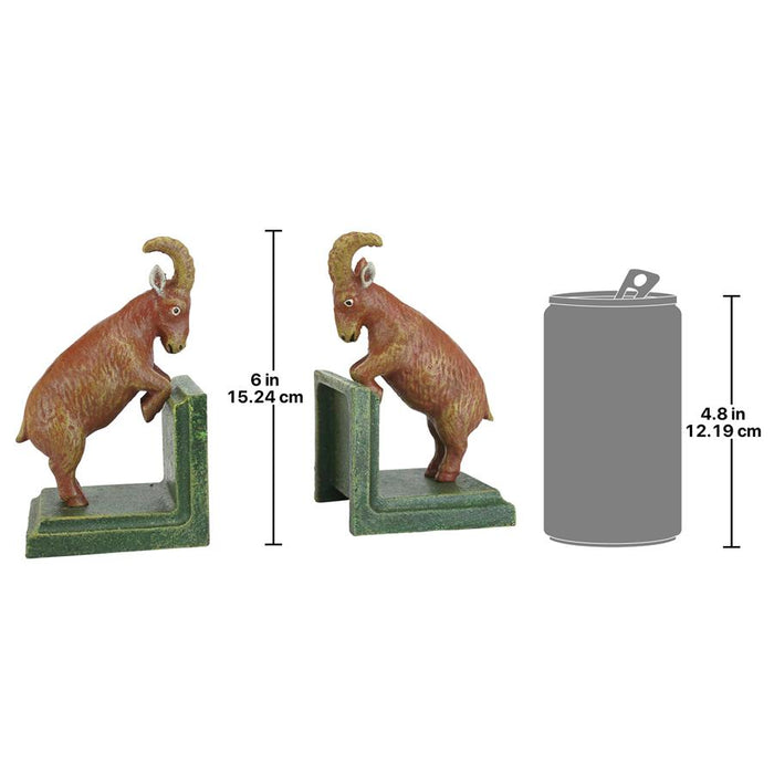 BILLY GOAT CAST IRON BOOKENDS SET