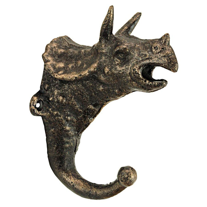 TRICERATOPS CAST IRON WALL HOOK