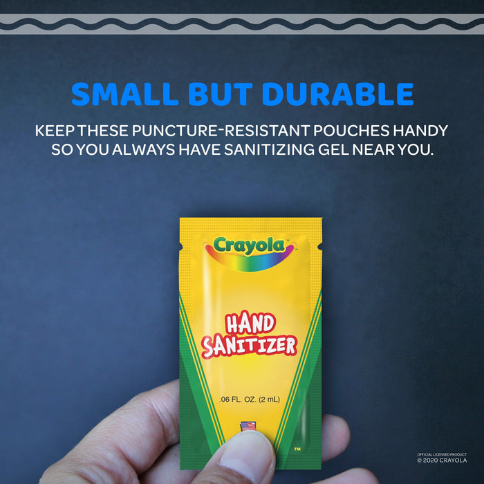 Crayola Pocket Hand Sanitizer for Kids, Box of 100 Single-Use Sanitizer Gel Packets, 2 ml ea.