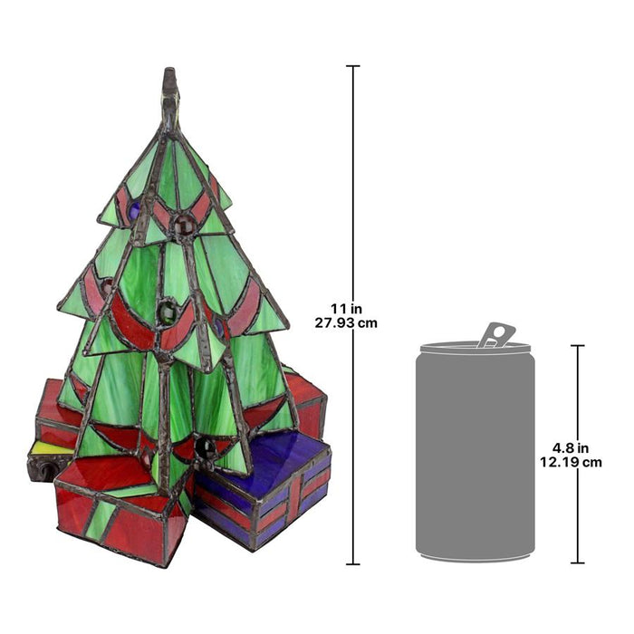 SMALL XMAS TREE STAINED GLASS LAMP
