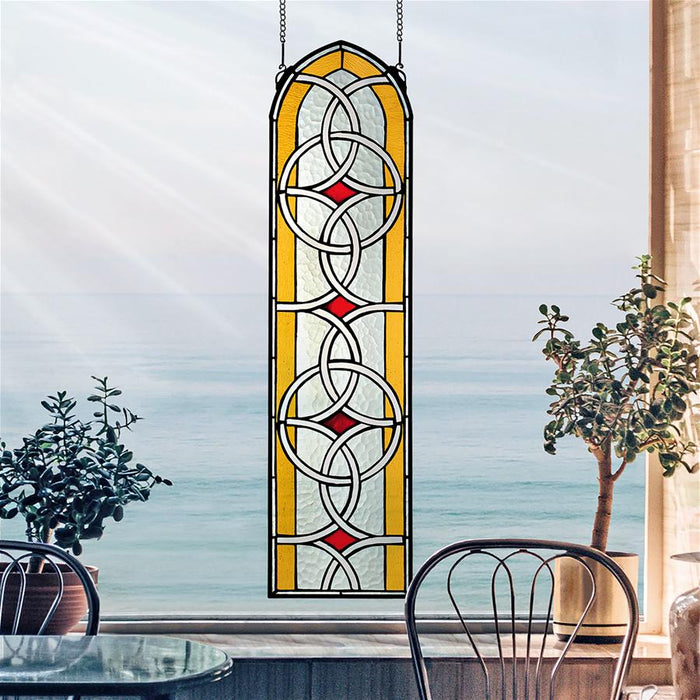 CELTIC KNOTWORK STAINED GLASS WINDOW