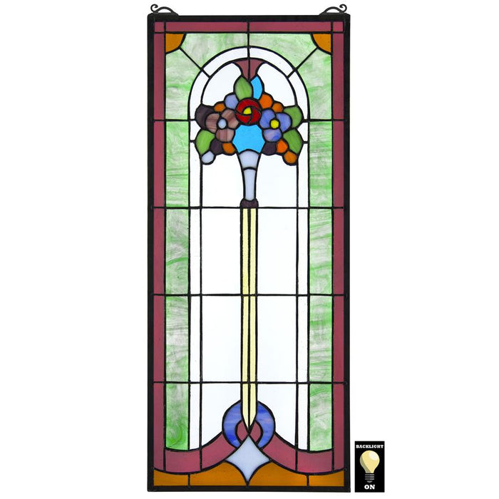 BOUQUET OF POSEYS STAINED GLASS WINDOW