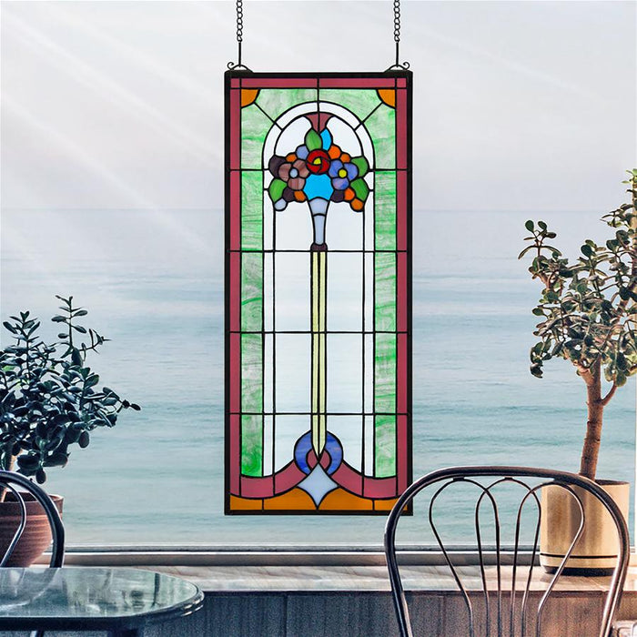 BOUQUET OF POSEYS STAINED GLASS WINDOW