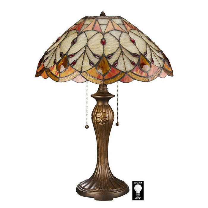 FLOWING BUDS STAINED GLASS TABLE LAMP