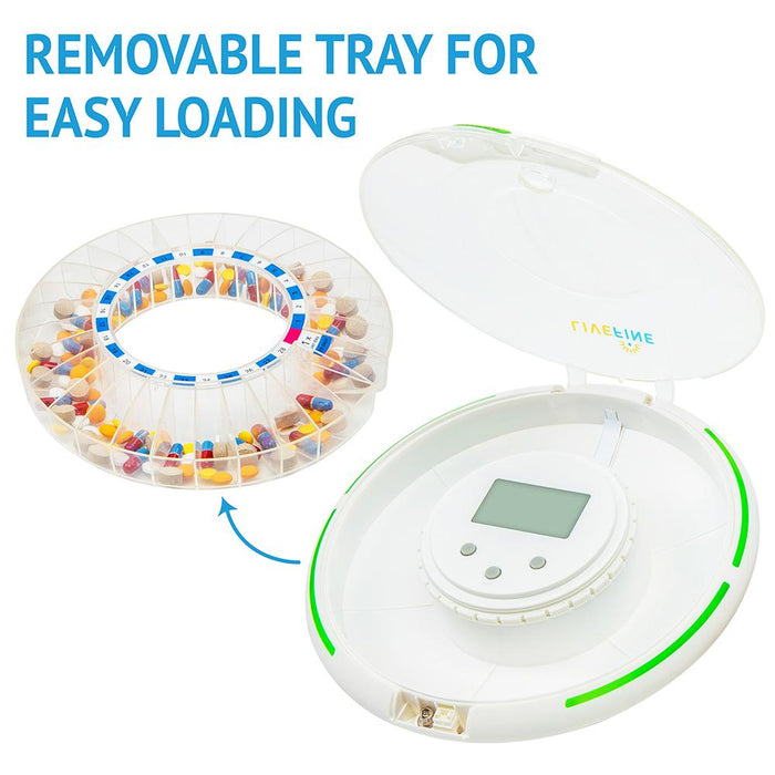 Bluetooth Pill Dispenser, Automatic 28 Day Pill Delivery System with Alarm