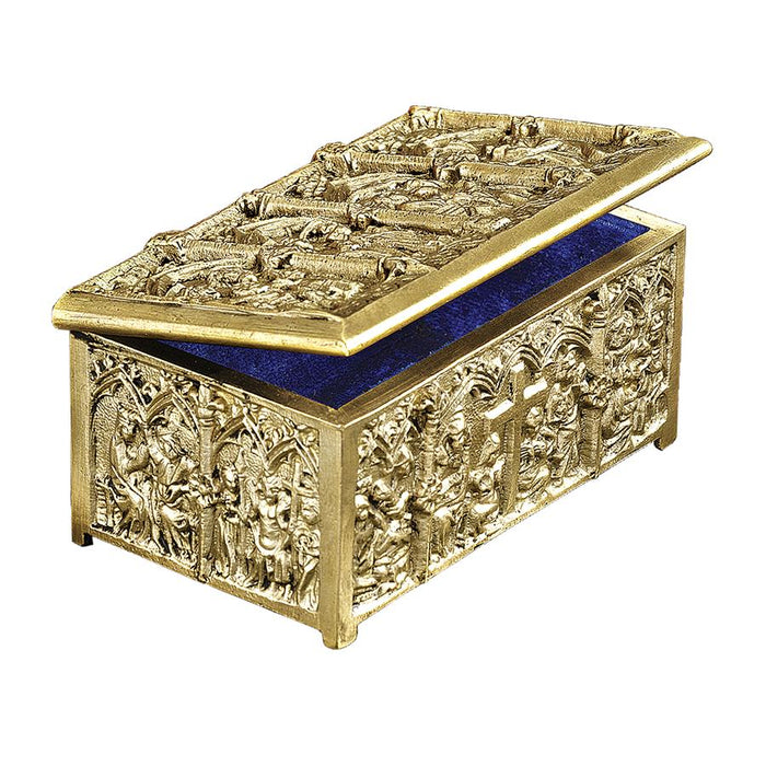 BRASS CATHEDRAL RELIQUARY BOX