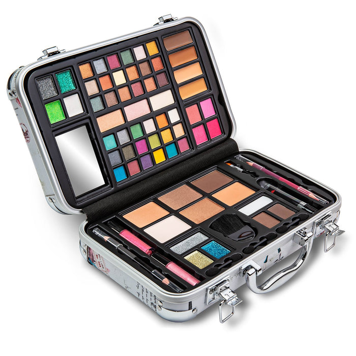 74 Piece Makeup Kit Gift Set, Brushes, Eye Shadows, Lipstick & More (Paris Case)