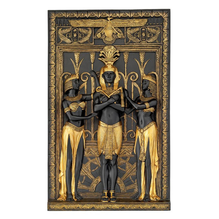 EGYPTIAN PHARAOH AND HIS MAIDENS PLAQUE