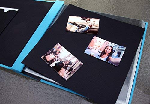 Cloth Covered Scrapbook 8x8” Photo Album w/Front Picture Window, Blue
